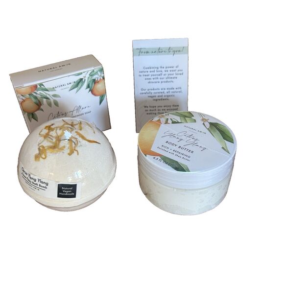 Natural Amor Los Angeles Relaxing Bath Set Citrus Luxurious Shea Butter Vegan - Picture 3 of 6